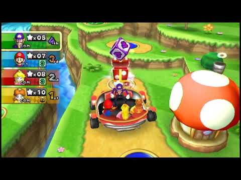 Mario Party 9 - Toad Road - Mario vs Peach vs Waluigi vs Daisy