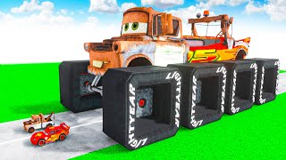 Mater & McQueen Giant Transforming to GIANT SQUARE BTR BIGFOOT Mater & McQueen in Teardown!