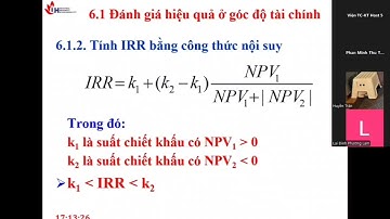 Ch 6📕 Chỉ tiêu IRR - đánh giá hiệu quả đầu tư dự án bất động sản 🎈 Trường Đại học Công nghiệp TP.HCM