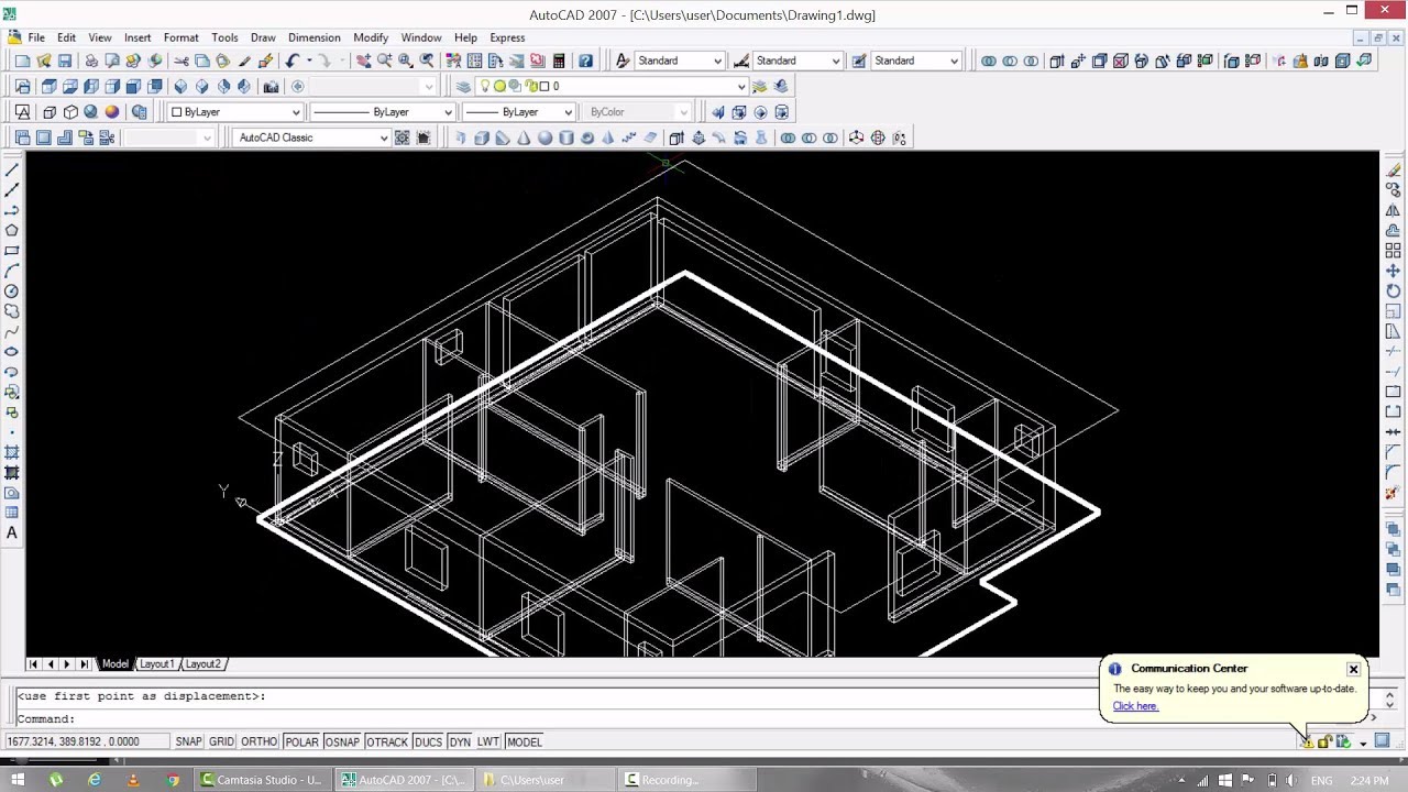  How to draw  a Complete 3D House  plan  model in AutoCAD  3D 