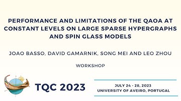 Performance and limitations of the QAOA at constant levels on large hypergraphs - Leo Zhou| TQC 2023