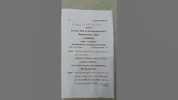 Fundamentals of Entrepreneurship.  B.Com Part ii ( Fourth Semester Examination 2024, Commerce
