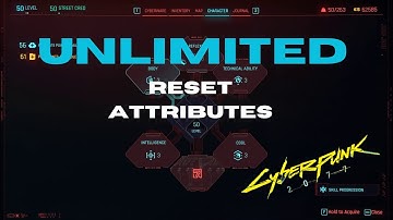 UNLIMITED Reset Attributes MODS - Cyberpunk 2077 And DLC Phantom Liberty