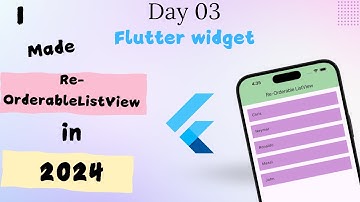 This Is How I learned To Make Re-Orderable ListView In Flutter So Fast In 2024 || Day 03