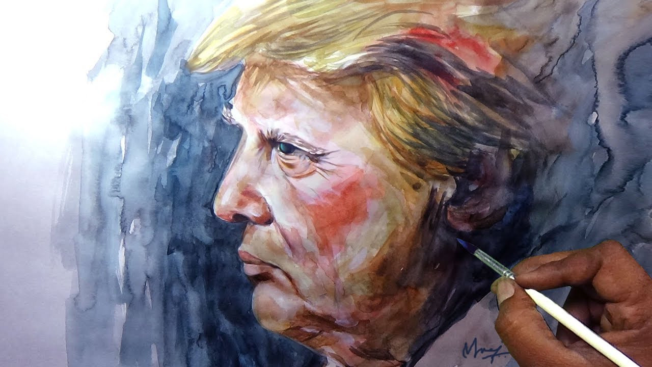 Donald Trump Portrait Watercolor Painting Youtube