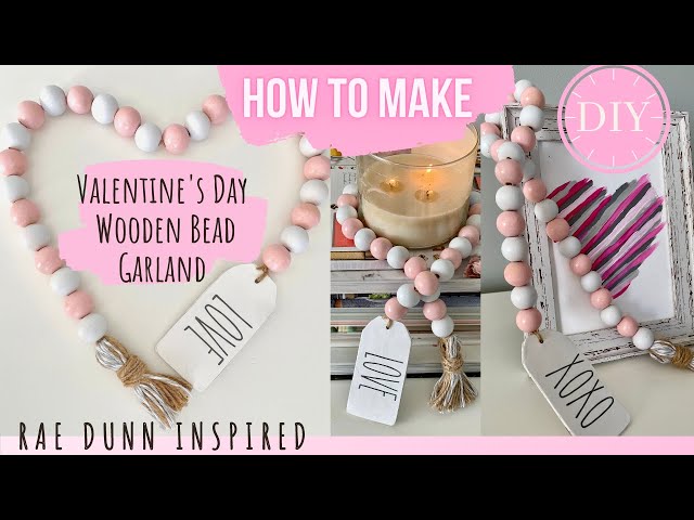Wooden Valentine's Beads - At Charlotte's House