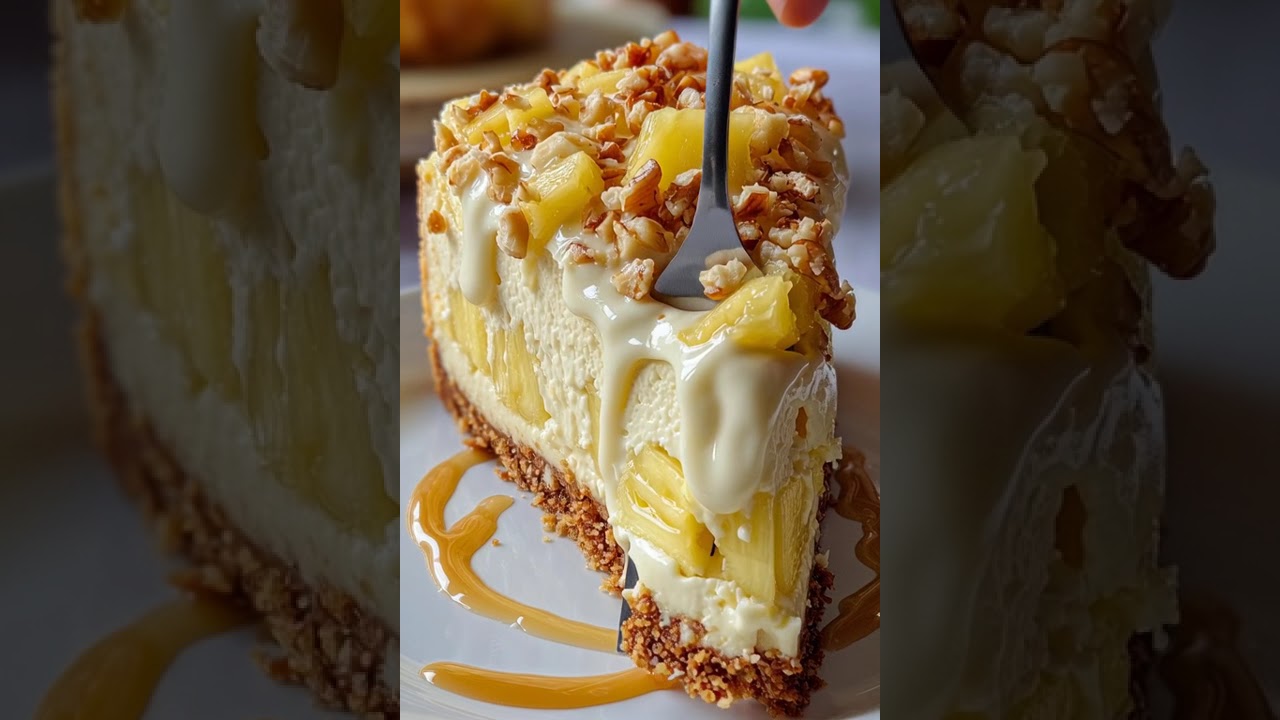 Tropical Pineapple White Chocolate Cheesecake 