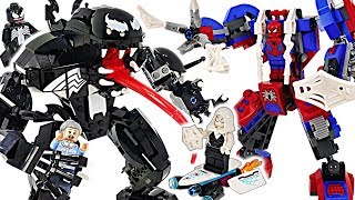 LEGO Ghost Spider and Spider-Man Mech VS Venom Mech! Help the police! #DuDuPopTOY