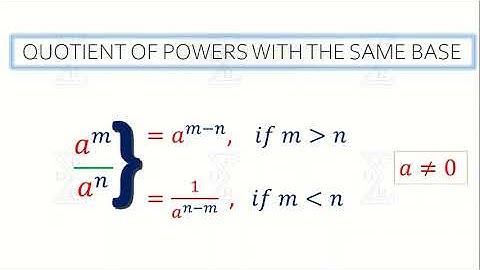 QUOTIENT OF POWERS WITH THE SAME BASE