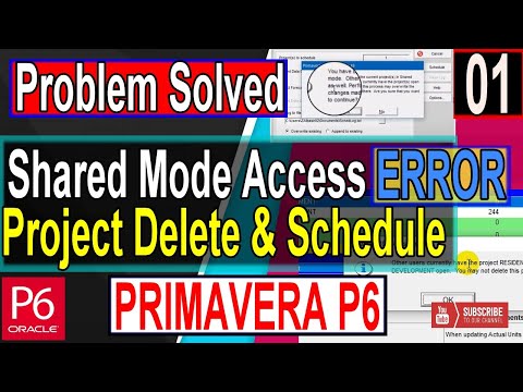 Problem Solved Fix SQLite Shared Mode Access Level | Scheduling Project  Delete Error Primavera P6 |