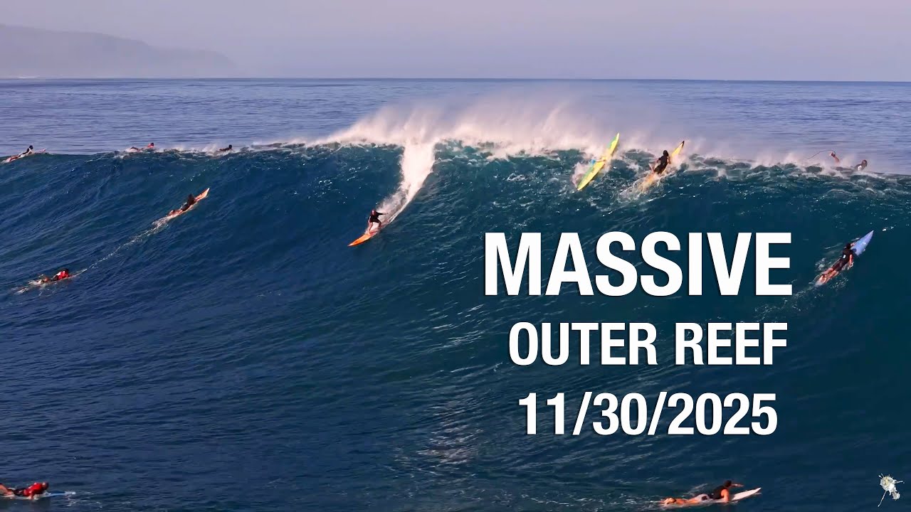 MASSIVE Outer Reef Surfing on Oahu...BIGGEST SWELL OF THE YEAR!!! 11/30/2025 Wave height guesses?