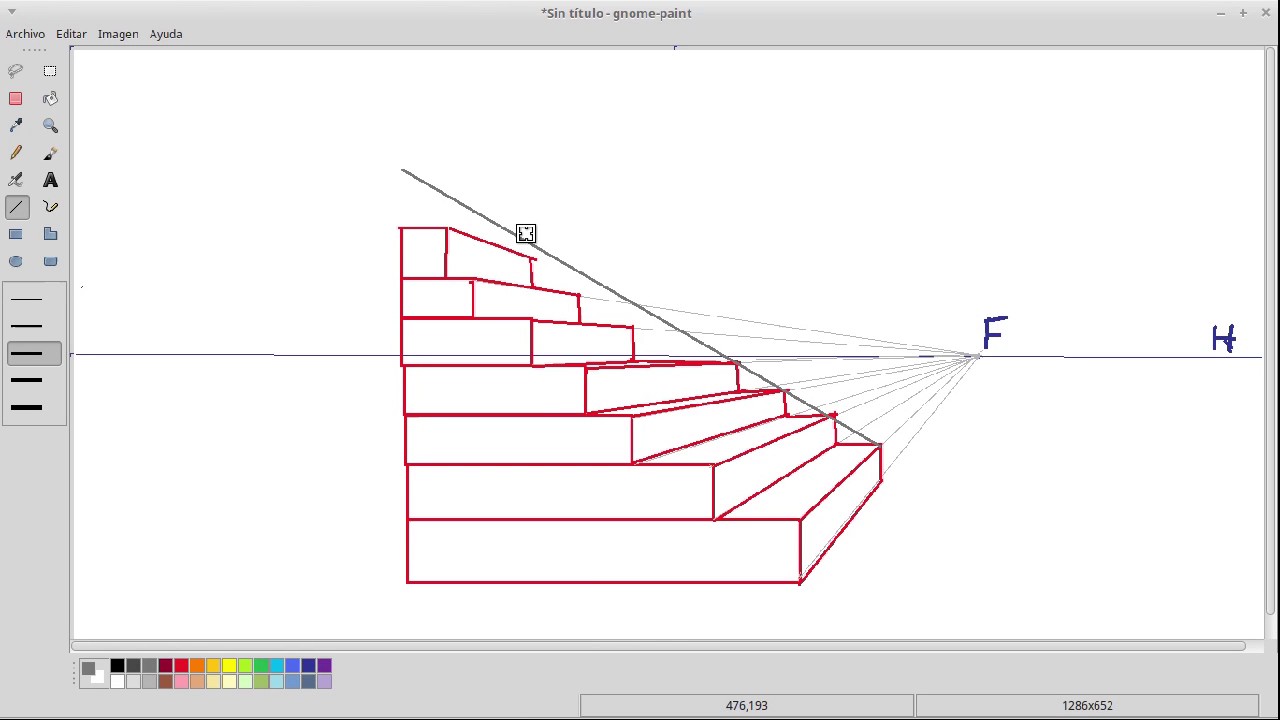 06 perspectiva frontal de una escalera