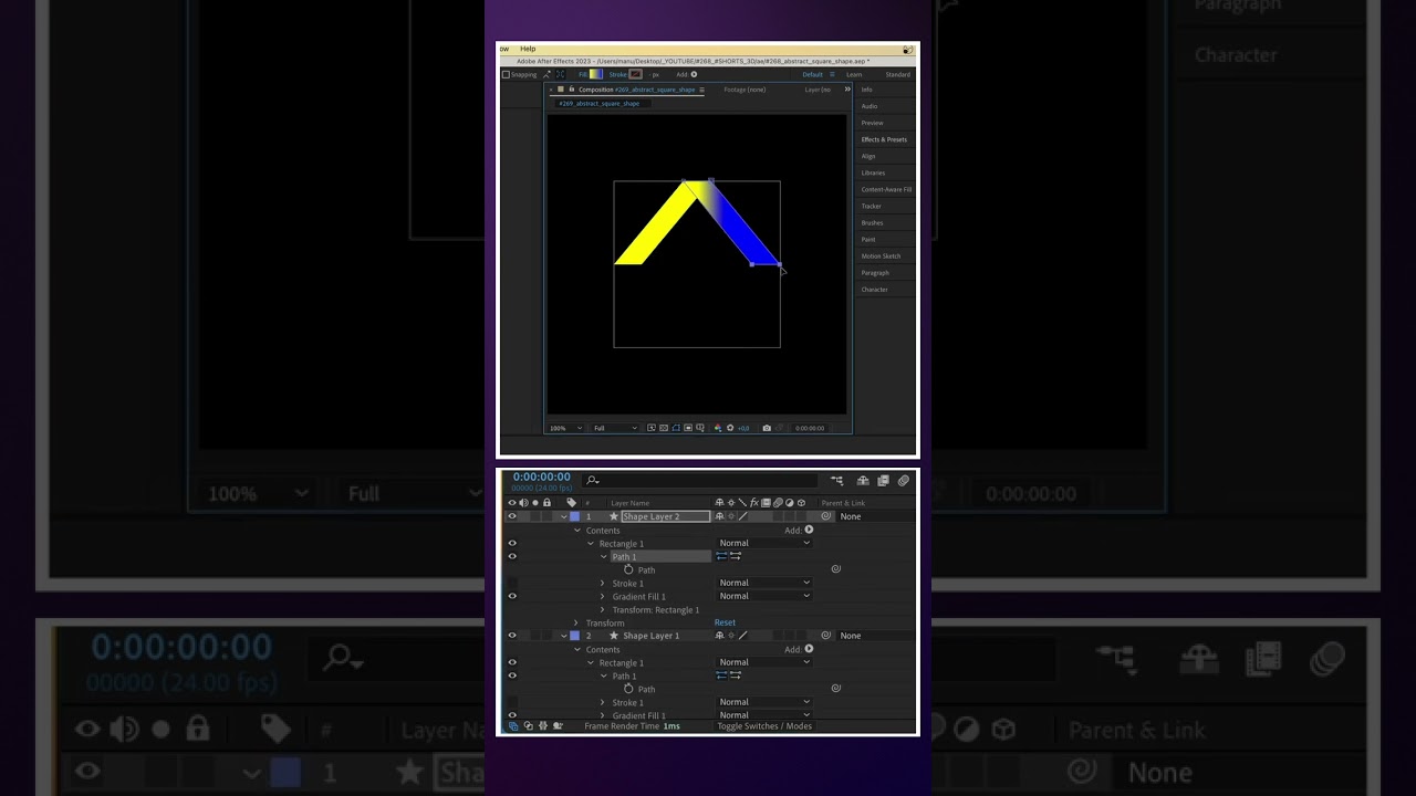 Abstract Square Shape in After Effects