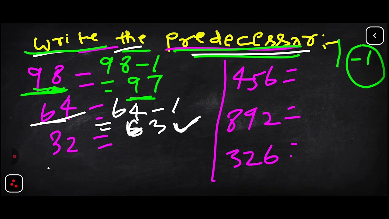Predecessor Math Write the predecessor. #maths #math #mathstricks #mathematics # ...