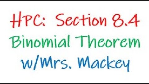 HPC Section 8.4 Video Notes