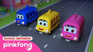 Wheels on the Bus dan lainlain | Lagu Bahasa Inggris | Kumpulan Lagu Mobil 3D | Pinkfong Indonesia