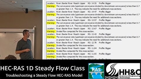 Troubleshooting a 1D HEC-RAS Steady Flow Model (L4.3-1D Steady Flow Class)