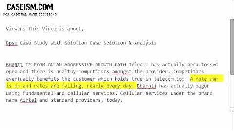 Bpsm Case Study With Solution Case Solution & Analysis-  Caseism.com