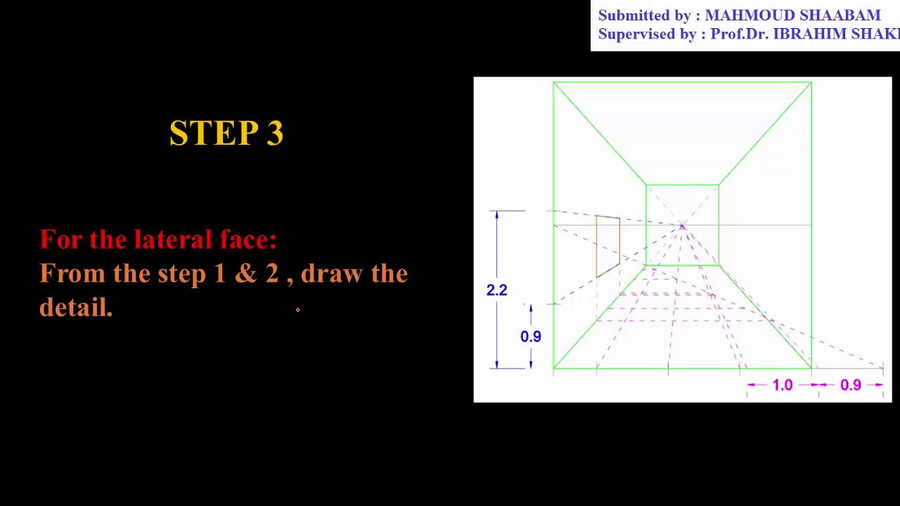 perspective projection - one vanishing point ( including example) - YouTube