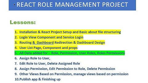 #5   React Role Management Bangla Video Project Day 5 - All List Page Dynamic Data Bind