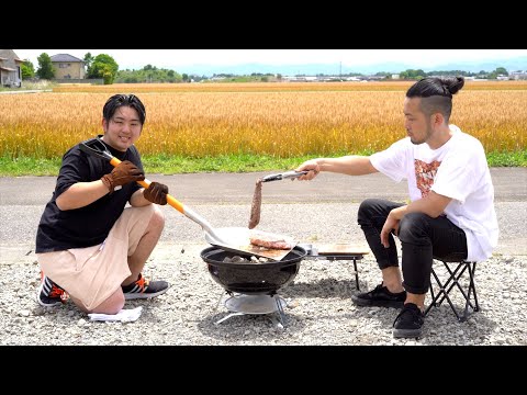 田舎の道端のスコップでBBQ #shorts