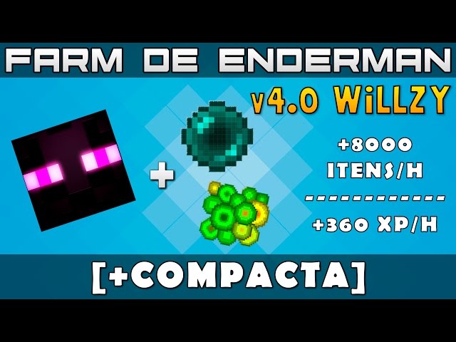 Minecraft Easy Big Enderman Farm 3x3 XP+Ender Pearl 2D and 3D