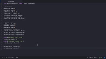 Singly Linked List Bonus Video: Merge Two Sorted Singly Linked List