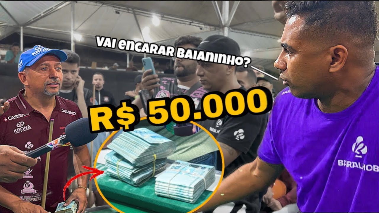 BAIANINHO PROVOCOU ARQUIRRIVAL A APOSTAR TODO SEU DINHEIRO E PARTIDA VAI ALÉM DO ESPERADO