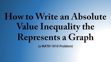 How to Write an Absolute Value Inequality the Represents a Graph (a MATH 1010 Problem)