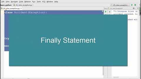 Python Tutorial   20  Raise Exception And Finally