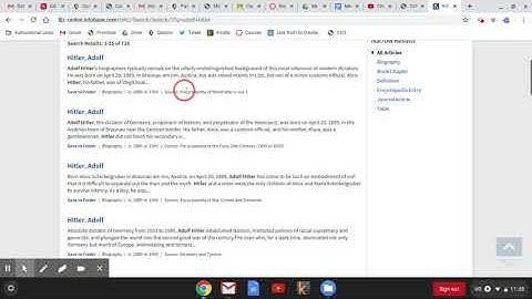 Modern World History Database Demonstration