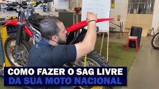 Como fazer o SAG livre na suspensão da sua moto nacional - CRF 230 / CRF 250F | Higor Passos