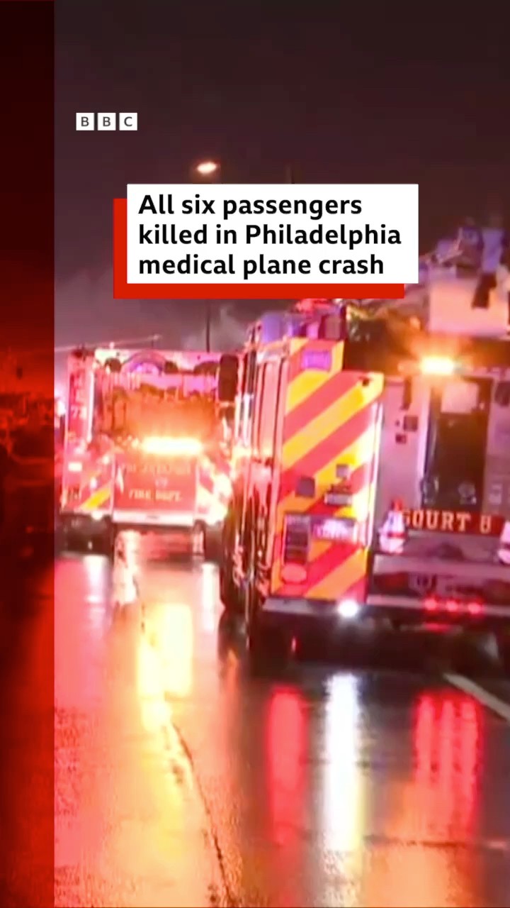 All six passengers killed in Philadelphia medical plane crash, mayor’s office says. #BBCNews