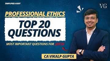 🔥 20 Most Important Ethics Questions You Can’t Miss | CA Final Audit Jan