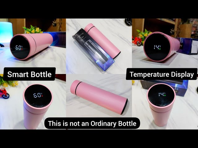 Smart Pink Water Bottle With Temperature Display