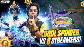 I PLAYED AS GODL SPOWER FOR A DAY ‼️ | Fight against 8 Streamers 🔥 | BGMI