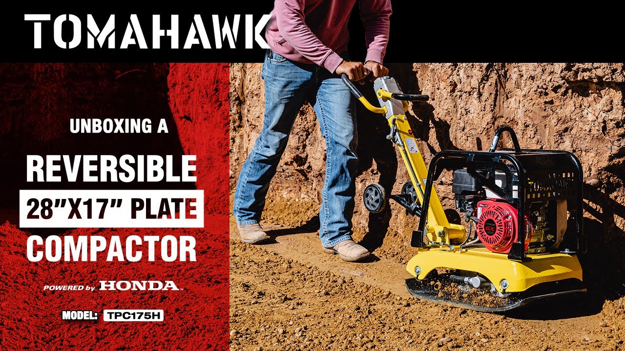 Tomahawk 6.5 HP Honda Reverse Hydraulic Plate Compactor for Soil, Aggr