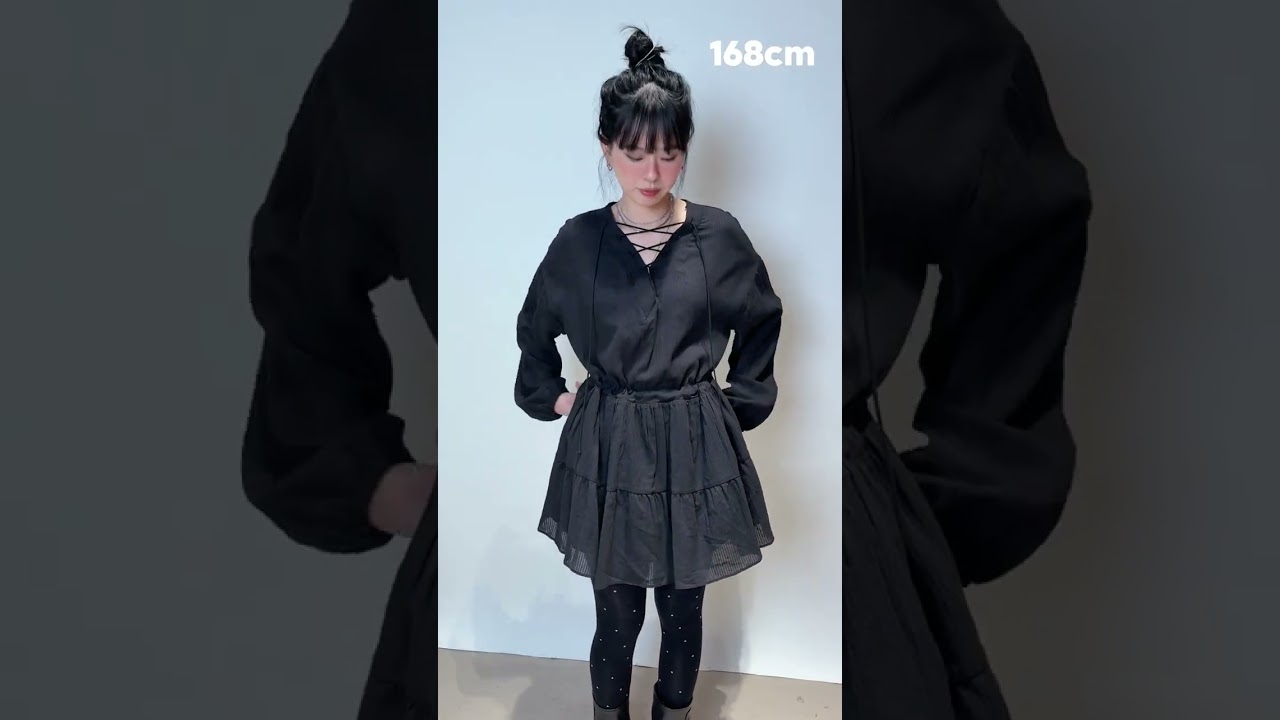 Feb OP cross string boho dress BLACK