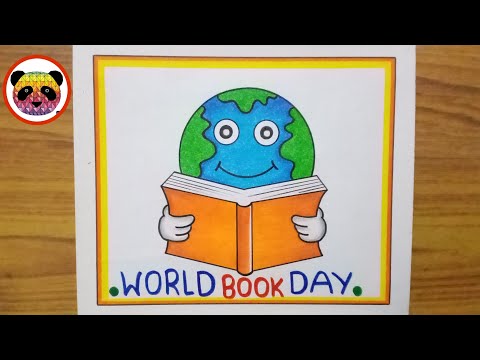 World Book Day Drawing / World Book Day Poster Drawing / Reading Day Poster Drawing