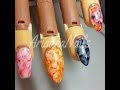 nail art : Uñas mármol Con Rotuladores permanentes paso a paso