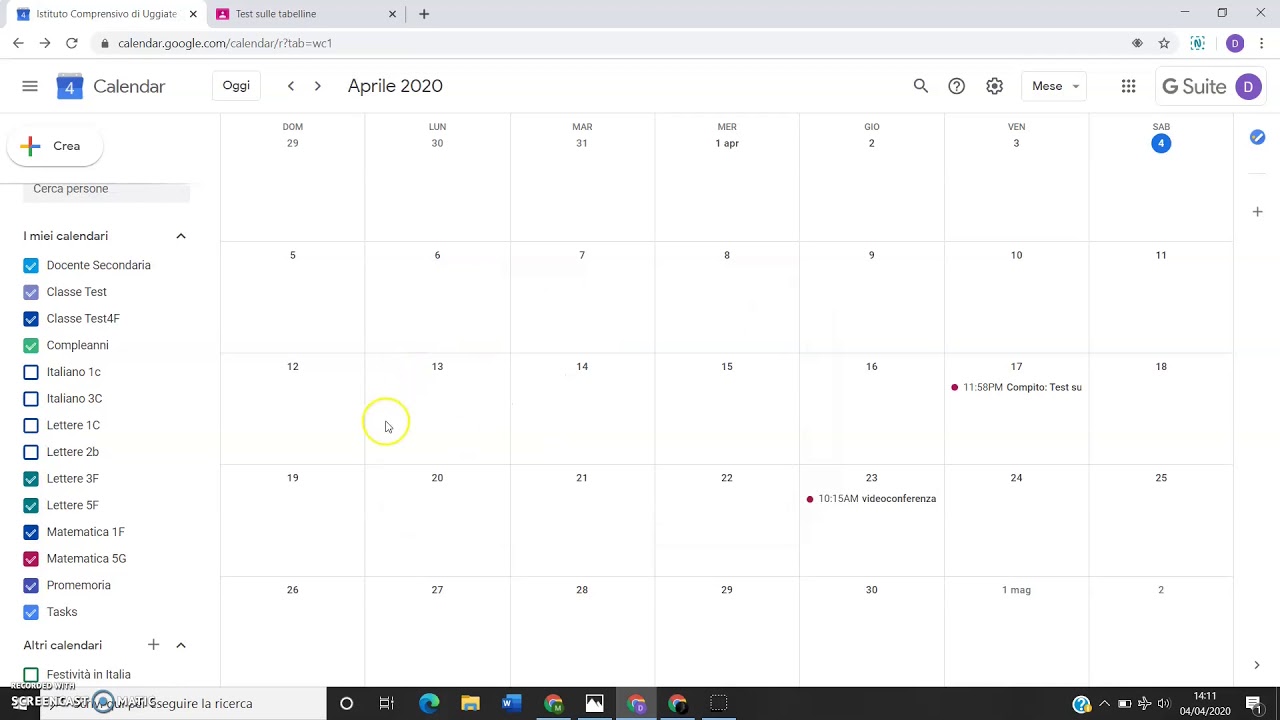 GSuite - Google Calendar (docenti) - YouTube