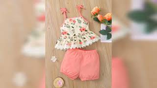 Lawn Cotton Comfortable Casual Little Girls Frocks Designs 2023 | Baby girls short frocks designs