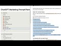 ChatGPT Marketing Prompt Planner Demo