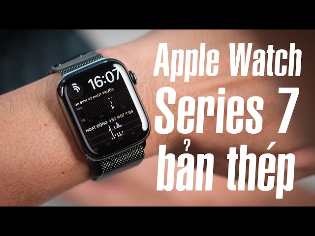 Trên tay Apple Watch Series 7 bản thép đen và dây thép milanese đen siêu đẹp