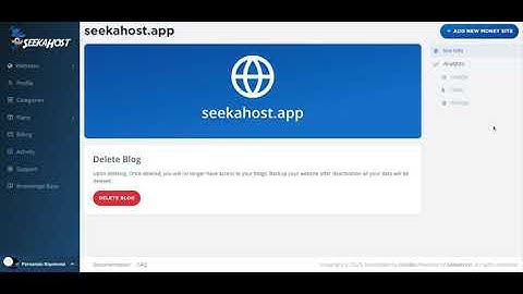 How To Add Money Site To SeekaHost Blog Hosting Control Panel & Track Clicky data