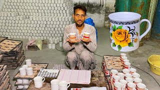 How made ceramic tea cups in factory ||  amazing process of making ceramic cups