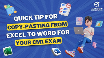 Quick Tip for Copy-Pasting from Excel to Word for your CM1 Exam | Excel Tips | Shivangee Agarwal
