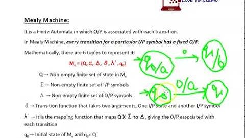 Introduction to Mealy Machine (Finite Automata) - Theory of Computation