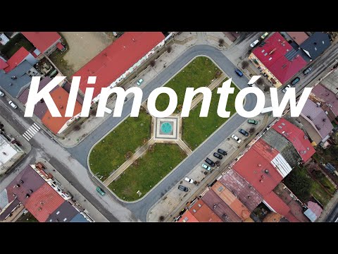 Klimontów i zalew Szymanowice z drona - Klimontów z lotu ptaka DJI 4k