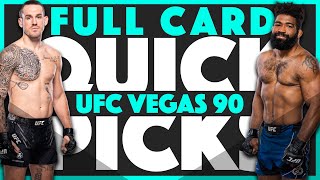 UFC VEGAS 90 QUICK PICKS | FULL CARD PREDICTIONS | Allen vs Curtis | Jacob's Picks